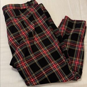 J. Crew Ruby Plaid Pants with Red and Green